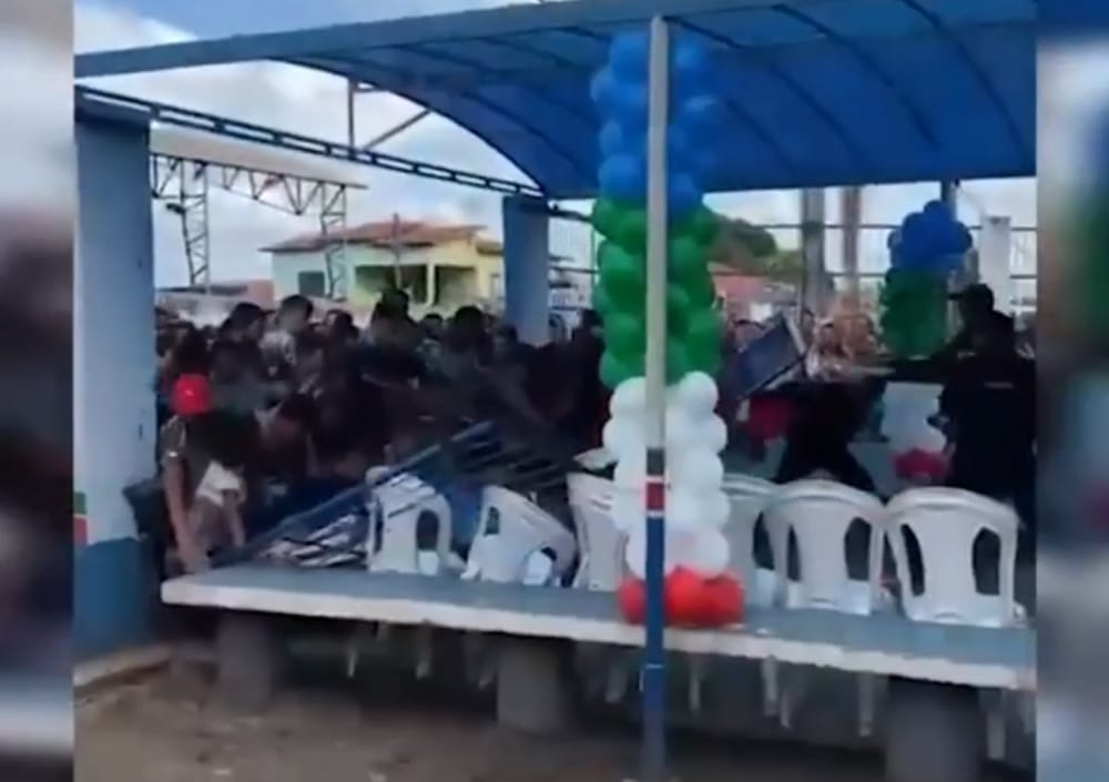 VÍDEO: Por pedaço de bolo população derruba portão em tumulto em Bom Jesus das Selvas - MA