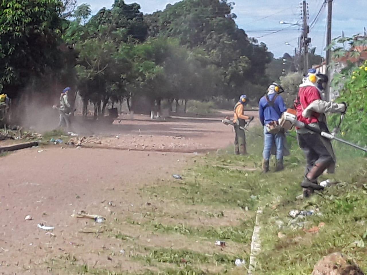Frente de limpeza, roço e recolhimento de resíduos avança em Davinópolis