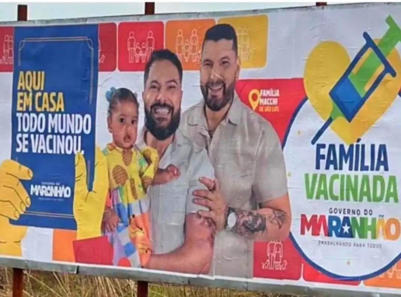 Outdoor com propaganda do governo do Maranhão incentivando vacinação de crianças gera polêmica