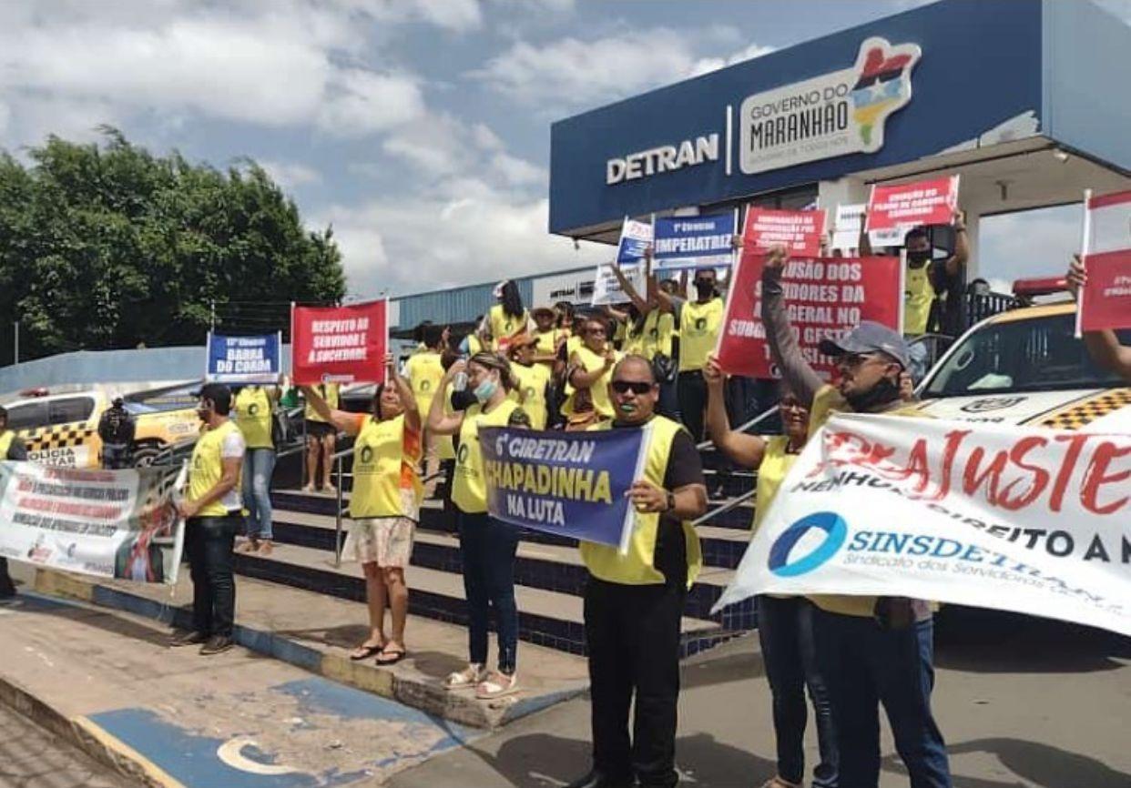 Cobrando melhorias, servidores do Detran-MA fazem paralisação de advertência nesta segunda 27
